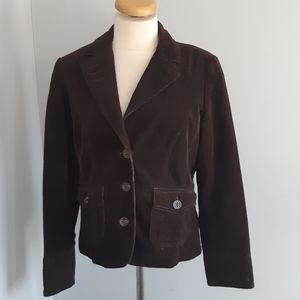 An Sport American long sleeves Women's  blazer dark Brown 97% cotton Size 8